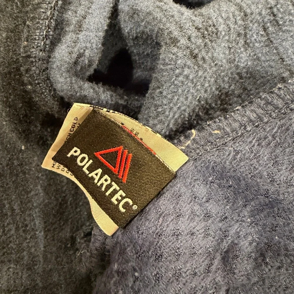 AIGLE MIDOUZE JR Kids‎ Fleece Pullover Sweatshirt Mock Neck Snap Buttons Blue